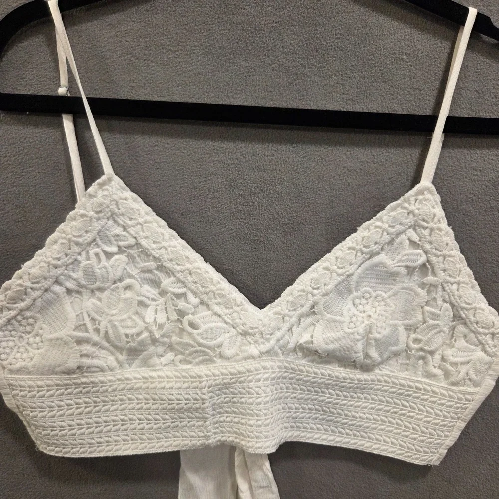 Aeropostale Lace Bralette Bra Top Women's Medium Tie Back‎ Beach Festival Summer